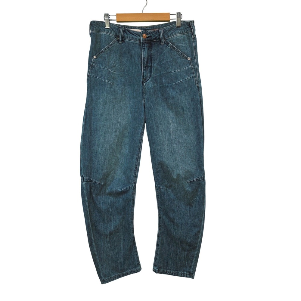 Pilcro Anthropologie Jeans Womens 29 High Rise Barrel Leg Carpenter Denim Blue